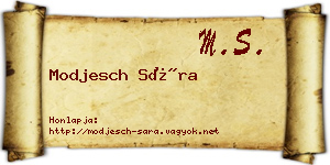 Modjesch Sára névjegykártya